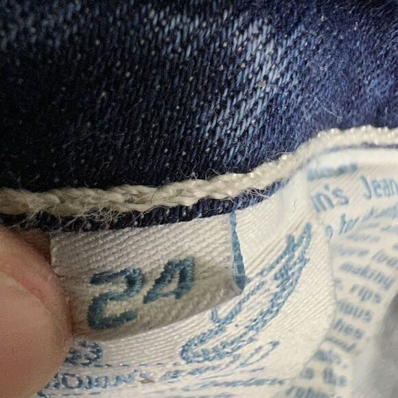 ROBIN'S JEAN Women's Slim Straight Jeans Long Flap Paint Splatter Design Size 24 - Picture 8 of 12